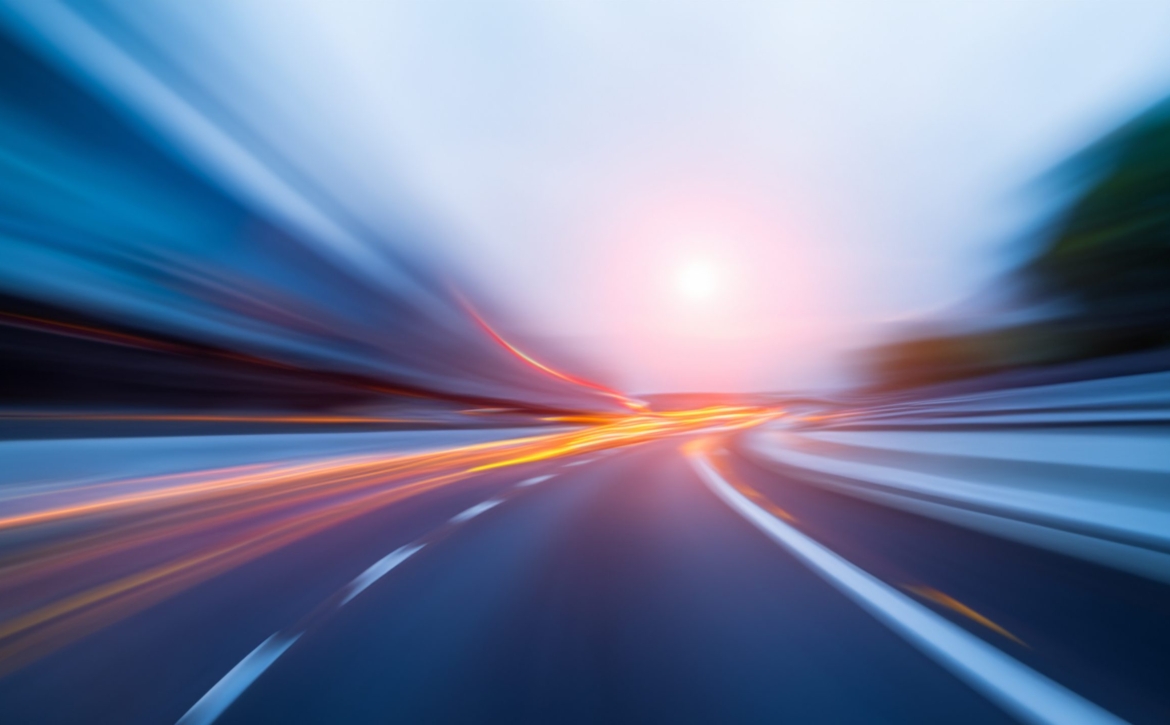 motion blurred image of traffic in the highway